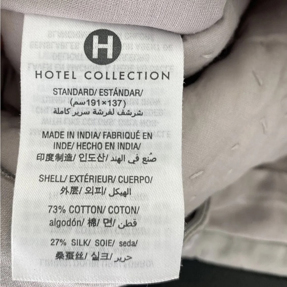 Hotel Collection Cotton/Silk Standard Pillowsham Quilted - Picture 6 of 8